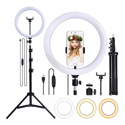 Ring Light 10 Polegadas + Tripé 2.1 metros Led Usb Led Misto LEY-39