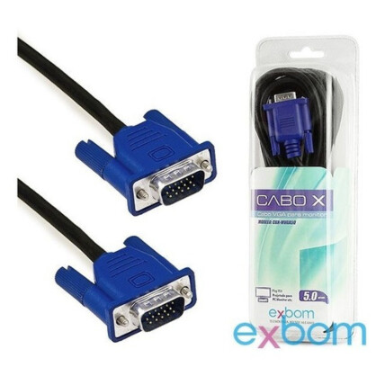 Cabo Vga 5 Metros para Monitor Blister Exbom - CBX-MVGA50 HD 1080P