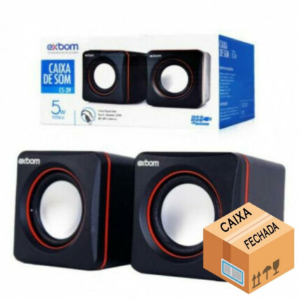 CAIXA FECHADA 50 Unidades Caixa de Som para Notebook PC e Smartphone 2.0 5w RMS EXBOM - CS-39