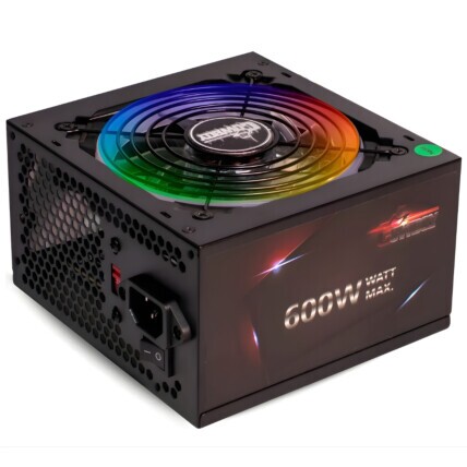 Fonte de Alimentação ATX 600W Bivolt Manual com Led RGB - KP-535RGB