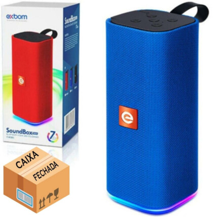 CAIXA FECHADA 30 Unidades Caixa de Som Bluetooth Multimidia FM/SD/Aux/Usb Led RGB Super Bass 03458 EXBOM - CS-M33BTL