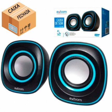 CAIXA FECHADA 50 Unidades Mini Caixa de Som USB 2.0 5W RMS EXBOM - CS-46
