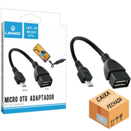 CAIXA FECHADA 1000 Unidades Adaptador Micro OTG para Celular LEHMOX - LEY-37