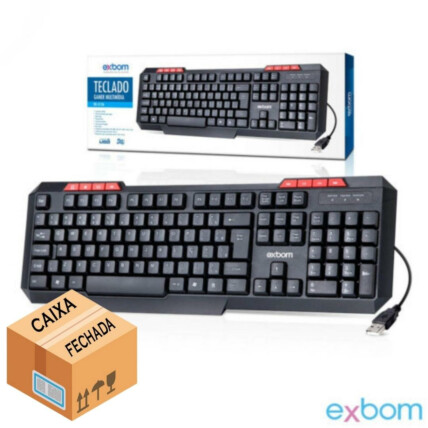 CAIXA FECHADA 20 Unidades Teclado Multimídia Usb Padrão Brasileiro EXBOM - BK-G136