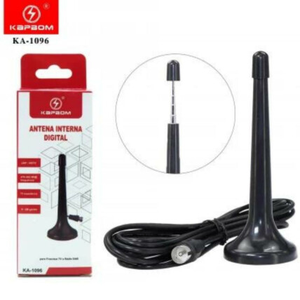 Antena Interna Digital UHF HDTV com Cabo 3 Metros - KA-1096