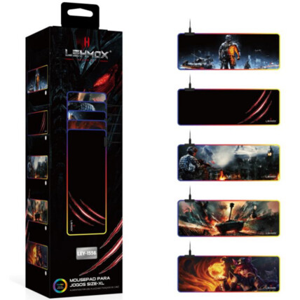 Mousepad Gamer Estampado Extra Grande 800x300mm com Led RGB Lehmox - LEY-1556