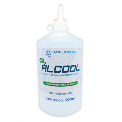 Álcool Para Limpeza De Componentes Eletrônicos e PCI 500ml 99,8% Implastec - PCI-500ML