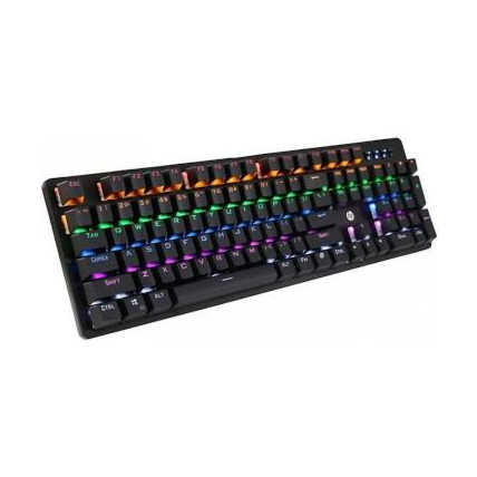 Teclado Gamer Mecânico Usb com Led RGB Rainbow HP - GK100