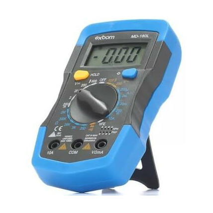Multímetro Digital Portátil Lcd de 3 ½ Dígitos Com Iluminaçao de Fundo Exbom - MD-180L