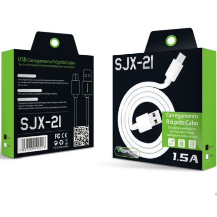 Cabo Micro USB V8 1.5A 1 Metro Verde - SJX-21 
