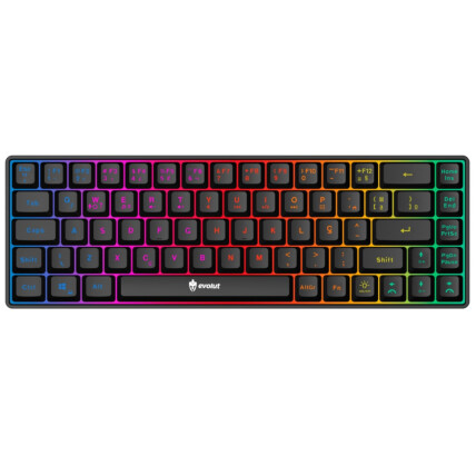 Mini Teclado Gamer FAY Semi Mecânico com Fio Usb e Iluminação Led RGB EVOLUT - EG211