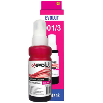 Refil Tinta Universal Magenta para HP/Epson Garrafa 100ml EVOLUT - EV365 (ET664) MAGENTA
