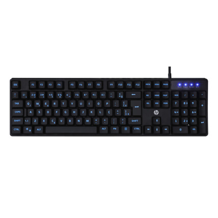 Teclado Gamer Hp Usb Membrana Com Iluminação Led Preto - K300