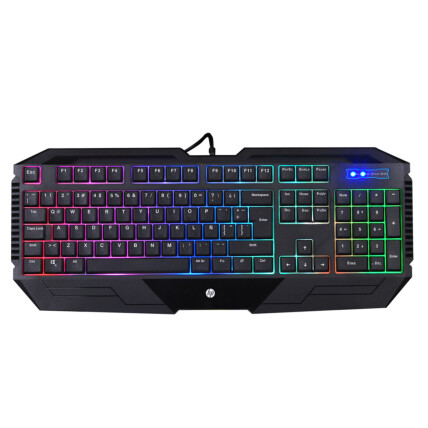 Teclado Gamer de Membrana Usb Com Led RGB ABNT2 Preto Hp - K110