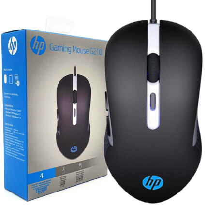 Mouse Gamer HP com 6 Botões e RGB 2400 DPI - G210