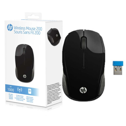 Mouse Sem Fio HP Wireless 1000dpi - 200 Oman Preto