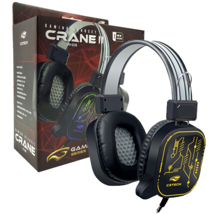 Headest Gamer Usb C3Tech Com Microfone e Led Crane - PH-G320BKV2 
