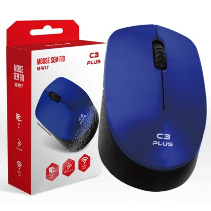 Mouse Sem Fio C3Tech Wireless 1000 dpi Azul - M-W17BL