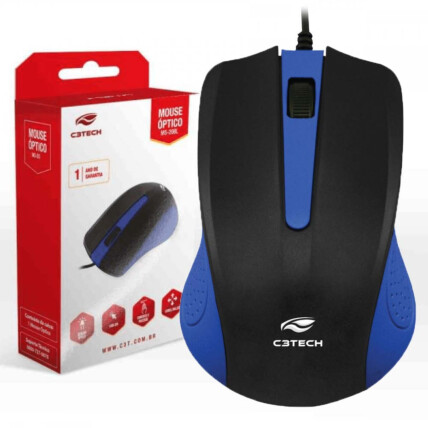 Mouse Óptico C3Tech Usb 1000 dpi Azul - MS-20BL
