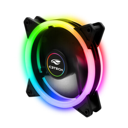 Cooler Fan C3Tech 12cm Com Anel Duplo Led ARGB F7-L210RGB 