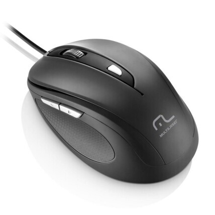 Mouse com Fio Multilaser Comfort Usb 6 Botões Preto - MO241