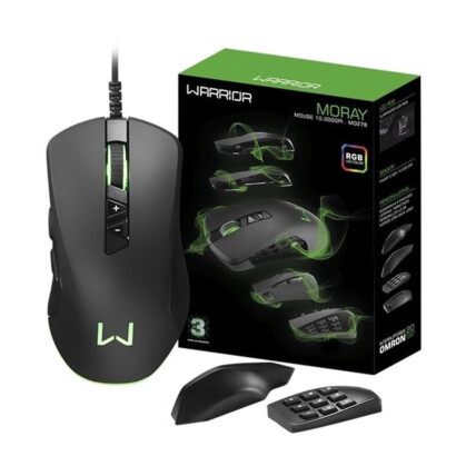 Mouse Gamer Warrior Moray 10.000dpi 14 Botões Personalizável Led Rgb - MO278