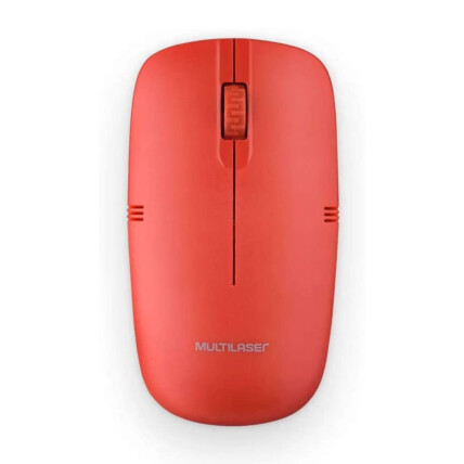 Mouse Sem Fio Multilaser 2.4ghz Usb 1200 dpi Vermelho - MO289