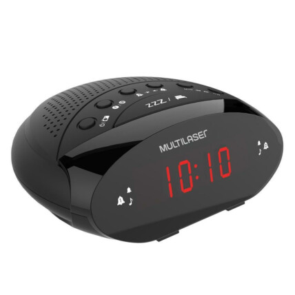 Rádio e Relógio Digital Multilaser com Alarme FM - SP352