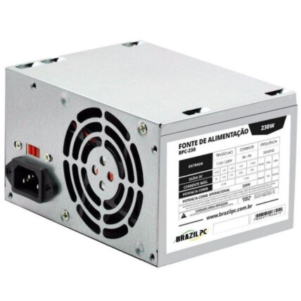 Fonte ATX Brazil Pc 230W Real 24 Pinos Bivolt - BPC-S230V1.0