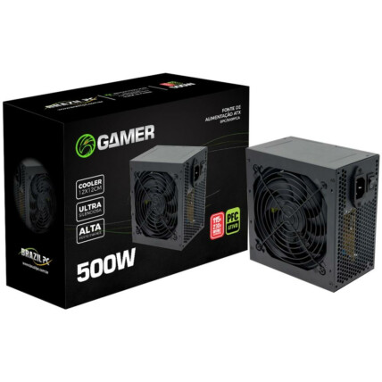 Fonte ATX Brazil Pc 500W Real PFC Ativo 24 Pinos - BPC/500PFCA