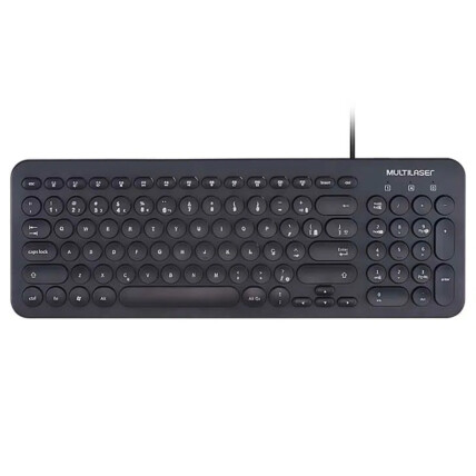 Teclado Multilaser Multimídia Teclas Redondas USB Preto - TC234