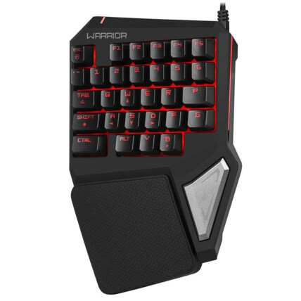 Teclado Gamer Warrior Semi Mecânico Drugi One Hand Led Preto - TC238