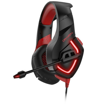 Headset Gamer Draxen com Microfone Preto e Vermelho - DN100/BK-RD