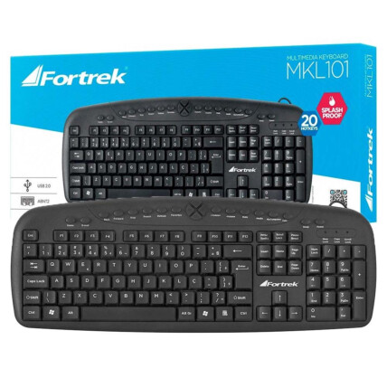 Teclado Fortrek Multimídia Usb ABNT2 Preto - MKL-101