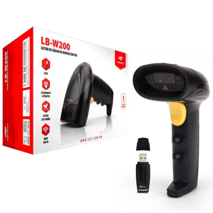 Leitor de Código de Barras C3Tech Sem Fio - LB-W200BK