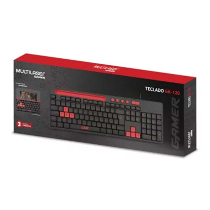 Teclado Multimídia Gamer Multilaser Vermelho Com Suporte de Smartphone - TC266