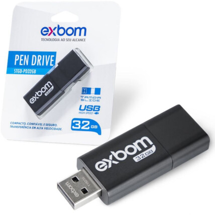 Pen Drive 32Gb Usb Retrátil Exbom - STGD-PD32GB