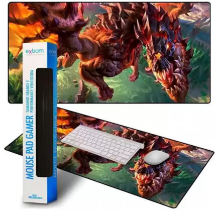 Mouse Pad Speed Gamer Extra Grande 700x350x3mm - Asa do Vulcão 02796 Exbom MP-7035C17