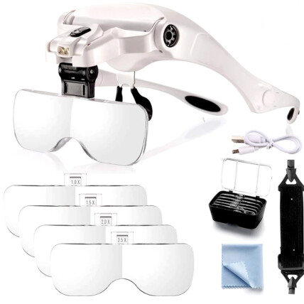 Lupa de Cabeça Professional com 2 Led’s e 5 Lentes - 9893