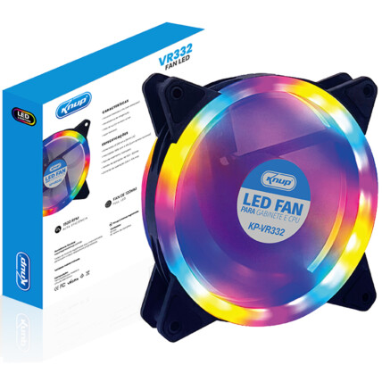 Cooler Fan RGB 120mm para Gabinete KNUP - KP-VR332