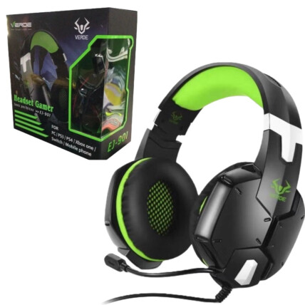 Fone de Ouvido Headset Gamer Extra Bass PS4/PS3/PC Verde EJ-901