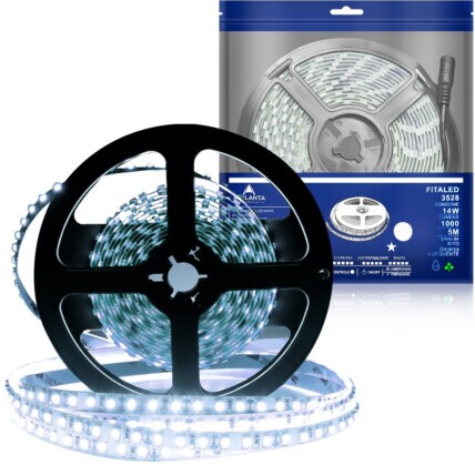 Fita de LED 3528 Branco Frio 5 Metros 120 Leds IP20 6500K - 3528-BF-IP20-120L