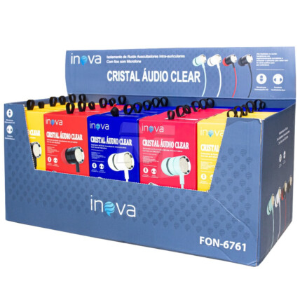 CAIXA FECHADA 30 UNIDADES Fone de Ouvido com Fio Colorido Inova - FON-6761
