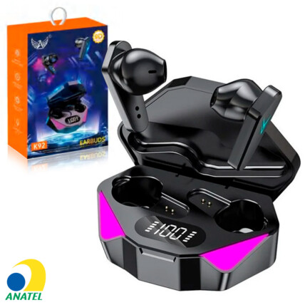 Fone de Ouvido Bluetooth Gamer Earbuds Com Led ALTOMEX - K92