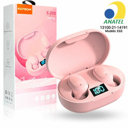 Fone de Ouvido Bluetooth TWS v5.0 Eardbuds Kapbom - K-999