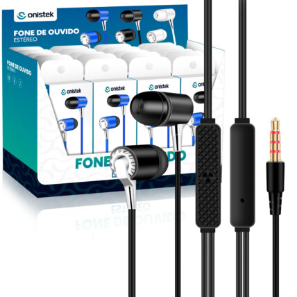 Fone de Ouvido com Fio e Microfone P2 3.5mm ONISTEK - ON-FN618 20 UNIDADES