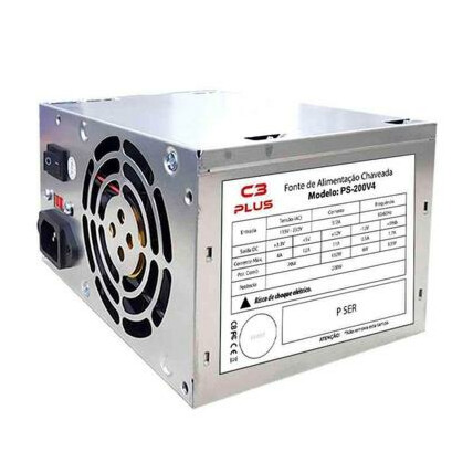 Fonte ATX 200W C3Tech Bivolt sem Cabo - PS-200V4 