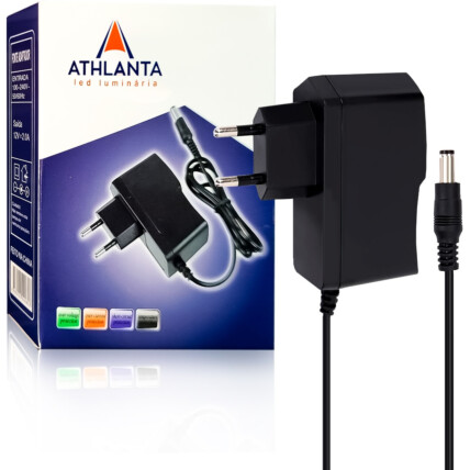 Fonte de Alimentação 12V 2A Bivolt para Fita de Led e CFTV - ATH 12V2A