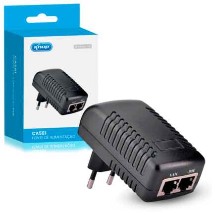 Fonte de Alimentação PoE 48V 1A Bivolt KNUP - KP-CA581