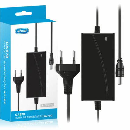 Fonte de Alimentação 12V 3A Bivolt KUNP - KP-CA578
